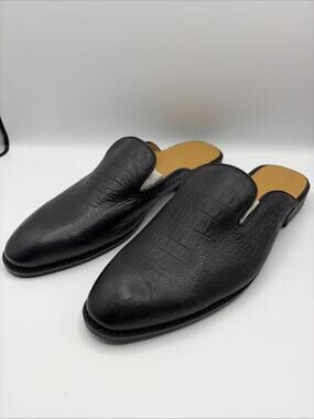 Berluti Paris Black Leather Mules Slip On Shoes Men’s Size EUR 46 US 13 NWOB